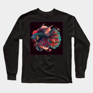 Floral Betta fish Long Sleeve T-Shirt